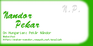 nandor pekar business card