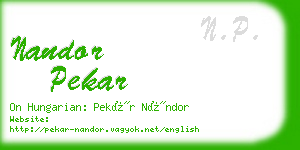 nandor pekar business card